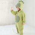 thumbnail image 4 of Onesie Kids Baby Green Onesies Long Sleeve Zipper Bear Ear Hooded Romper Snowsuit Baby Girl Winter Clothes 6-12 Months, 4 of 4
