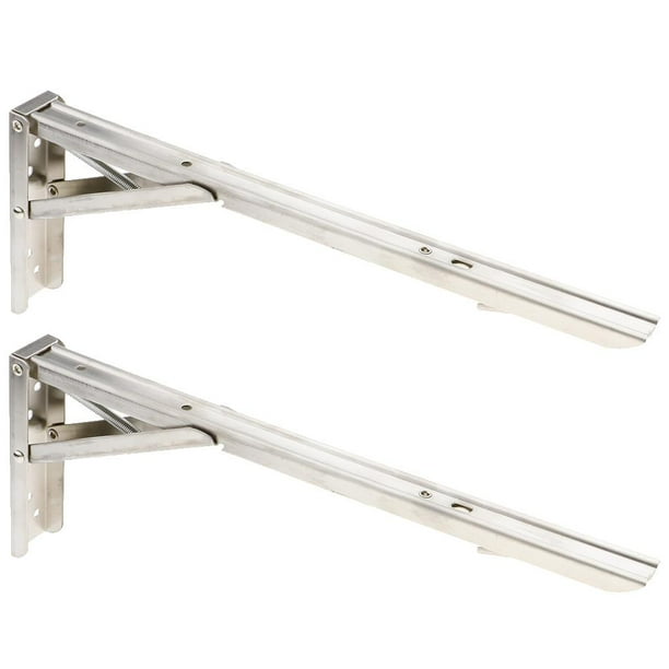 2 piezas de estante plegable de acero inoxidable para mesa de banco, estante plegable o soporte (8, 10, 14 pulgadas
