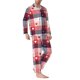 thumbnail image 2 of Balery Heart Plaid Pijama para Hombre de Dos Piezas con Manga Larga, Conjunto de Dormir y Descanso Suave con Bolsillos-XX-Large, 2 of 7