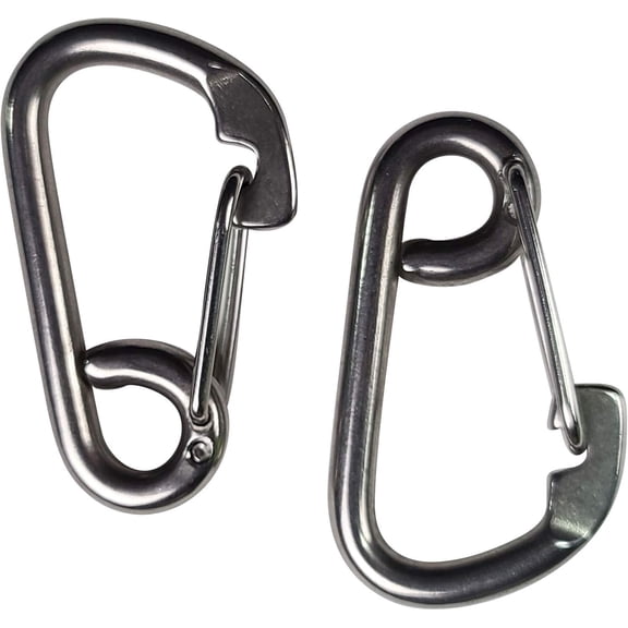 2PK SandShark Carabiner Clips 5/16" (8mm) - Stainless Steel Clip for Boat Lines