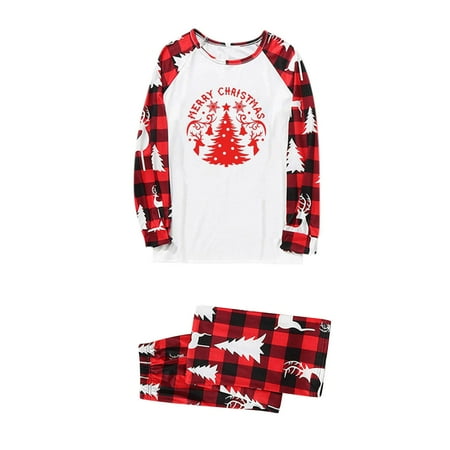 

AnuirheiH Xmas Pjs Set Men Dad Printed Blouse Round-Neck Tops+Pants Family Matching Pajamas Set Sale Clearance