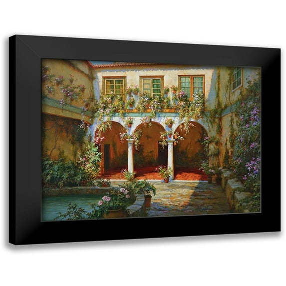 Obuchovsky, Yury 24x19 Black Modern Framed Museum Art Print Titled - Courtyard