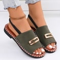 thumbnail image 2 of Slippers for Women,Plus Size Shoes with Elasticated Fabric Floral Ornaments Wide Width Comfortable Plus Size Shoes for All Day Wear,Womens Slippers,Green,5.5, 2 of 9