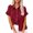 Wine#01, variant on USNSM Linen Button Down Shirt Women Plus Size Cotton Plain Tees Shirt Short Sleeve Blouses Casual V Neck Collared Button Up Summer Beach Tops with Pocket Beige#01 XXXXL
