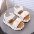 thumbnail image 6 of Toddler Sandals Girl Girls Breathable Open Toe Flat Sandals with Soft Sole Lightweight Beach Style Summer Shoes for Kids Beige 12 Months-18 Months, 6 of 7