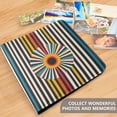 thumbnail image 4 of FORMRS 3 Ring Photo Album 4"x6" Self Adhesive Large Capacity PU Leather Cover, Geometric Stripes, 4 of 8