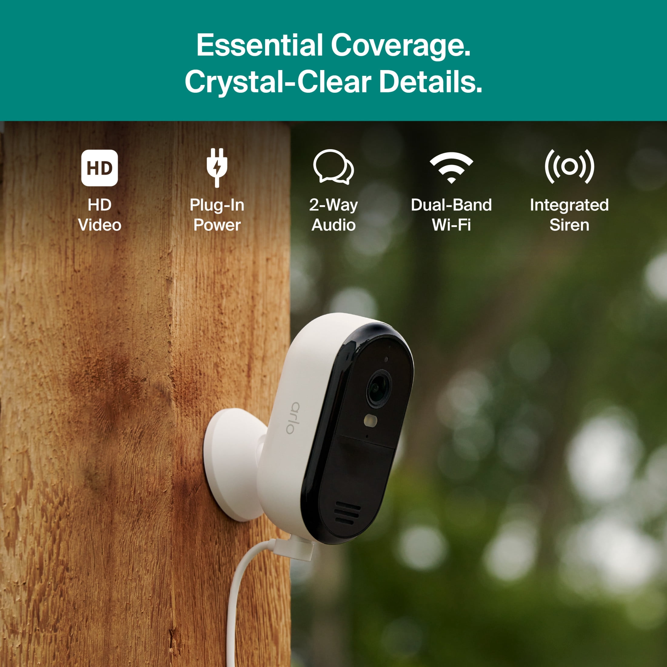 Arlo Essential Home Security Camera Kit (2025 Release) - Indoor Pan Tilt Plug-In Camera + Outdoor Plug-in Camera, 1080p HD, 2-Cam