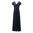 thumbnail image 4 of TXGREN summer dresses for women 2024 Women's Summer V Neck Sequined Chiffon Panel Evening Gown Long Dress Elegant Evening Dress Fashion Party Bridesmaid Dresses summer plus size Dark blue+3XL, 4 of 4