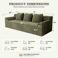 thumbnail image 7 of HSUNNS 71" 3 Setaser Sofa, Comfy Extra Deep Seat 3 Seater Couch for Living Room with Soft Upholstered, Free 3 Pillows, No Assembly Required, Green, 7 of 7