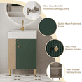 thumbnail image 4 of BARONAGE 21.6 " Single Sink Bathroom Vanity, Ceramic Sink and Soft-Closing Door, Open Shelf Storage Cabinet on the Left Side, Assembly Required, Green, 4 of 6