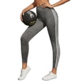 thumbnail image 3 of Women'S Yoga Lounge Leggings with Double Stripe Design, Comfort Fit, Non-See Through Gray S, 3 of 7