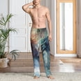 thumbnail image 5 of Vsdgher Ink Style Wave Dragon Print Mens Pajama Pants Sleep & Lounge Pants, PJ Bottoms With elastic waistb and Pockets, 5 of 5