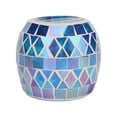 thumbnail image 3 of Portavelas de cristal con mosaico azul púrpura, vela perfumada DIY romántica, soporte para luz de té para sala de estar, 3 of 12