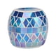 thumbnail image 3 of Candelabro De Vidrio Perfumado, Soporte De Luz De Té De Vidrio Azul Púrpura, Ambiente De Textura Artesanal De Mosaico Para Mesa De Comedor, 3 of 7