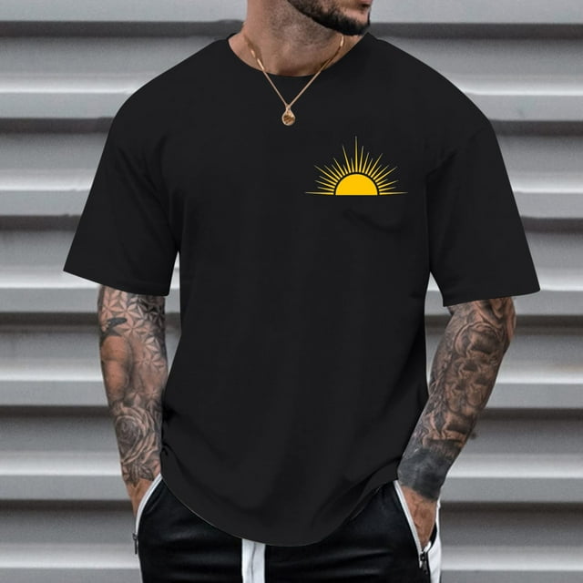 T-shirts pour Hommes Décontractés Amples à Col Rond à Manches Courtes T-Shirt pour Hommes - Design d'Impression Élégant Coupe Confortable Idéal pour le Quotidien
