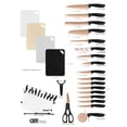 thumbnail image 4 of Hecef 25 Pieces Kitchen Knife Set with Block, Titanium Plated Stainless Steel Extra Sharp Knives, 4 of 13