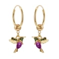 thumbnail image 2 of Pendientes de aro Fiudx de oreja de pájaro colibrí alado vintage personalizados, 2 of 2