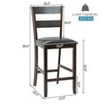 thumbnail image 4 of Costway Solid Wood Curved Backrest Bar Stools, Dark Espresso/Black (Set of 2), 4 of 10