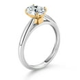 thumbnail image 3 of Gem Stone King 10K White and Yellow Gold White Zirconia Solitaire Engagement Ring for Women (1.21 Cttw, Oval 8X6MM, Gemstone Birthstone, Available in Size 5, 6, 7, 8, 9), 3 of 4