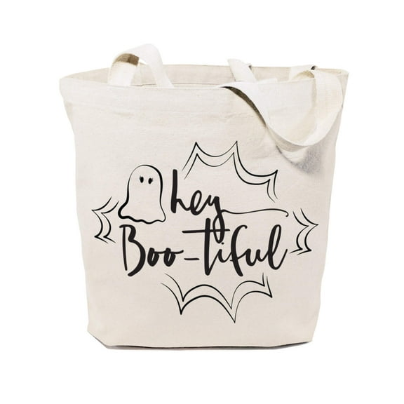 Hey BOO-tiful Halloween Cotton Canvas Tote Bag by The Cotton  Canvas Co.