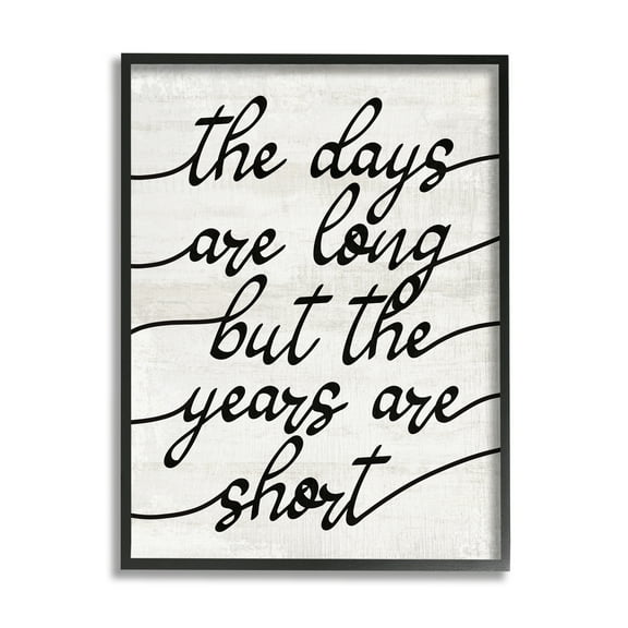 Stupell Industries Years Are Short Phrase Inspirational Painting Black Framed Art Print Wall Art, 11 x 14