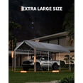 thumbnail image 5 of 10x20 Heavy Duty Carport, Galvanized Steel Outdoor Car Canopy with UV-Resistant & Water-Resistant PE Cover, Portable Garage for SUV, Truck, Boat, Grey, 5 of 8