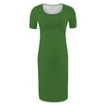 thumbnail image 6 of gakvbuo Maternity Dress For Photoshoot Womens Short Sleeve Breast-Feeding Maternity Nursing Dress Bodycon Pregnancy Scoop Neck Ruched Midi Fitted Dresses For Women 2036, 6 of 7