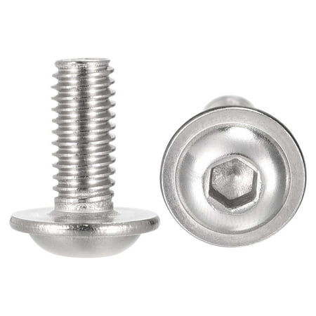 

Uxcell M6 x 14mm 304 Stainless Steel Flanged Button Head Socket Cap Screws 50 Pack