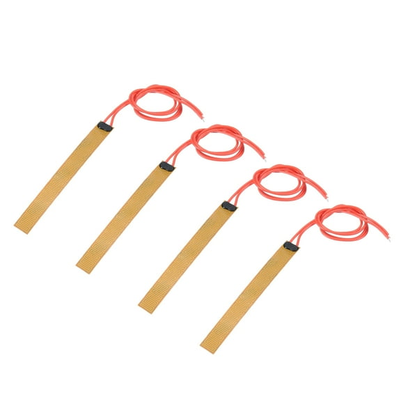 Heater Film Heating Plate, 24V 9W Polyimide Heat Pad, Adhesive PI Heater Elements Film 100mmx12mm, Pack of 4