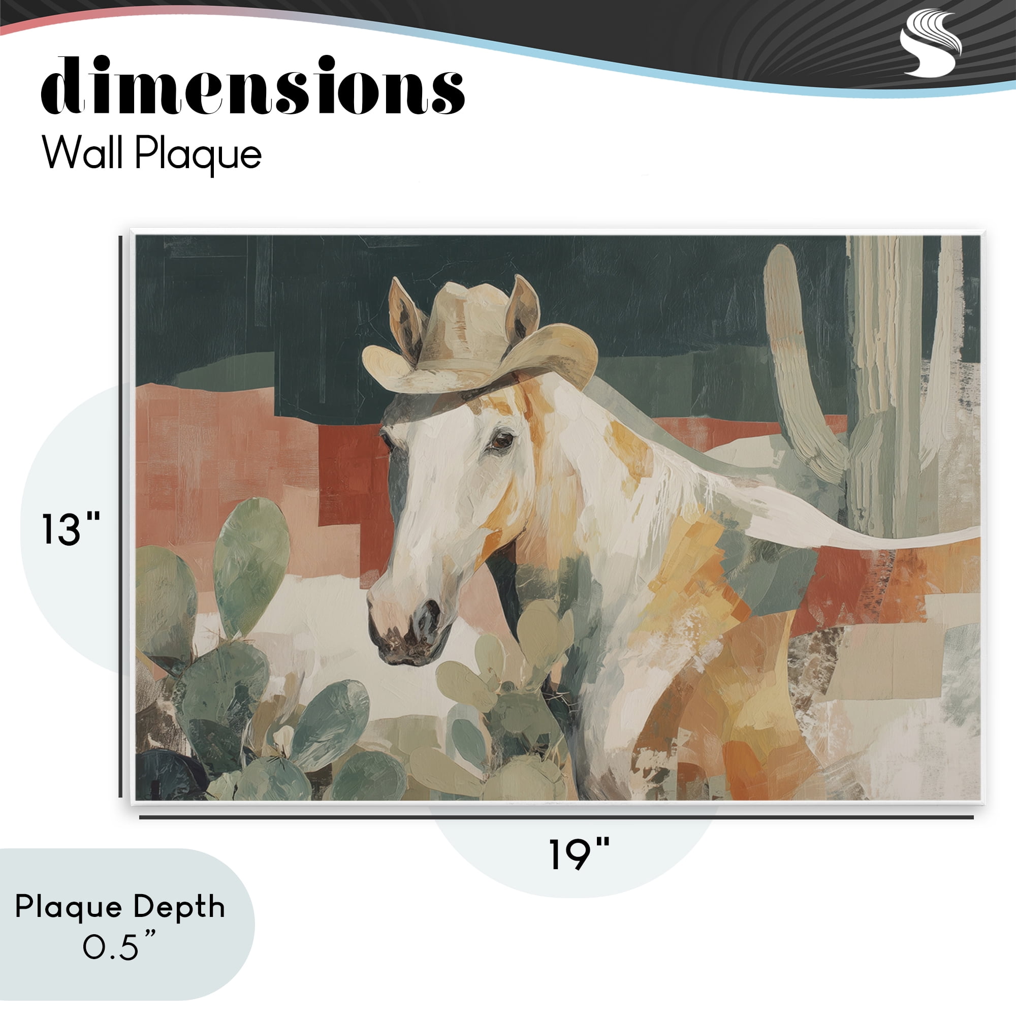 Stupell Industries Horse in Cowboy Hat Wall Plaque Art, design by Chromatic Storm Studio