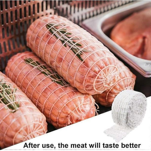 4pcs Meat Netting Roll, Size 16, Elastic Smoked Meat Poultry Ham