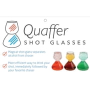 QUAFFER Double Bubble Layered PLASTIC Shot Glass – Clear Chaser Shot Glass Jigger for Smooth Tasty Shots – Fun Unique Split Shot Glasses Barware (Set of 12)