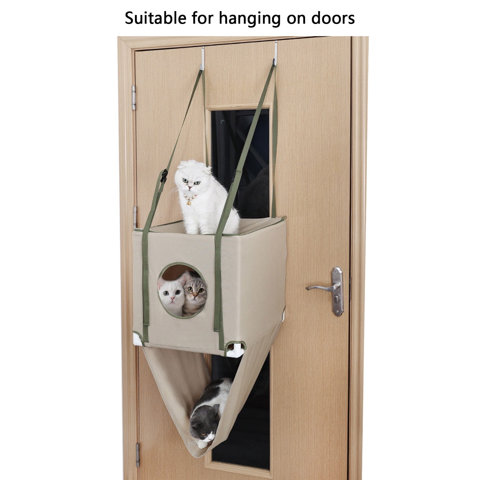 2 Layered Cats Hammock Bed Door Breathable Polyester Cats Shelter House For Pet Easy Use for Door