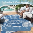 thumbnail image 2 of SIXHOME 8'x10' Waterproof Reversible Outdoor Rug, Coastal Ocean-Inspired Patio Rug, Lightweight Woven Plastic Carpet for RV, Camping, Deck & Balcony, Blue, 2 of 7