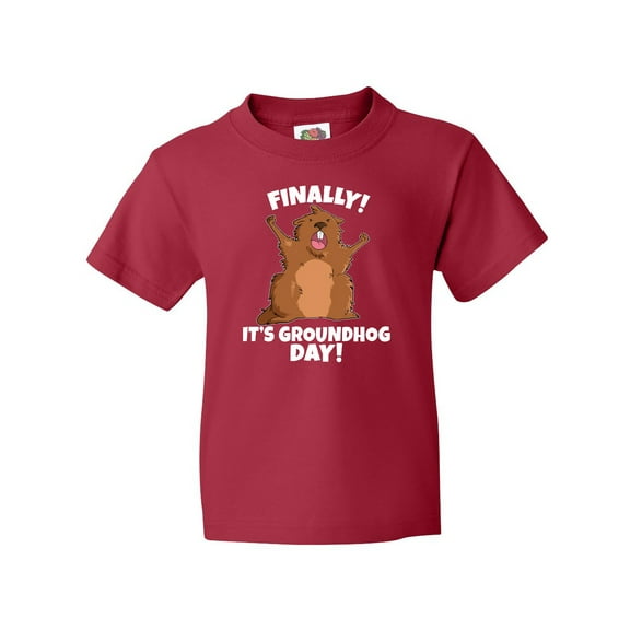Inktastic Finally it's Groundhog Day Youth T-Shirt