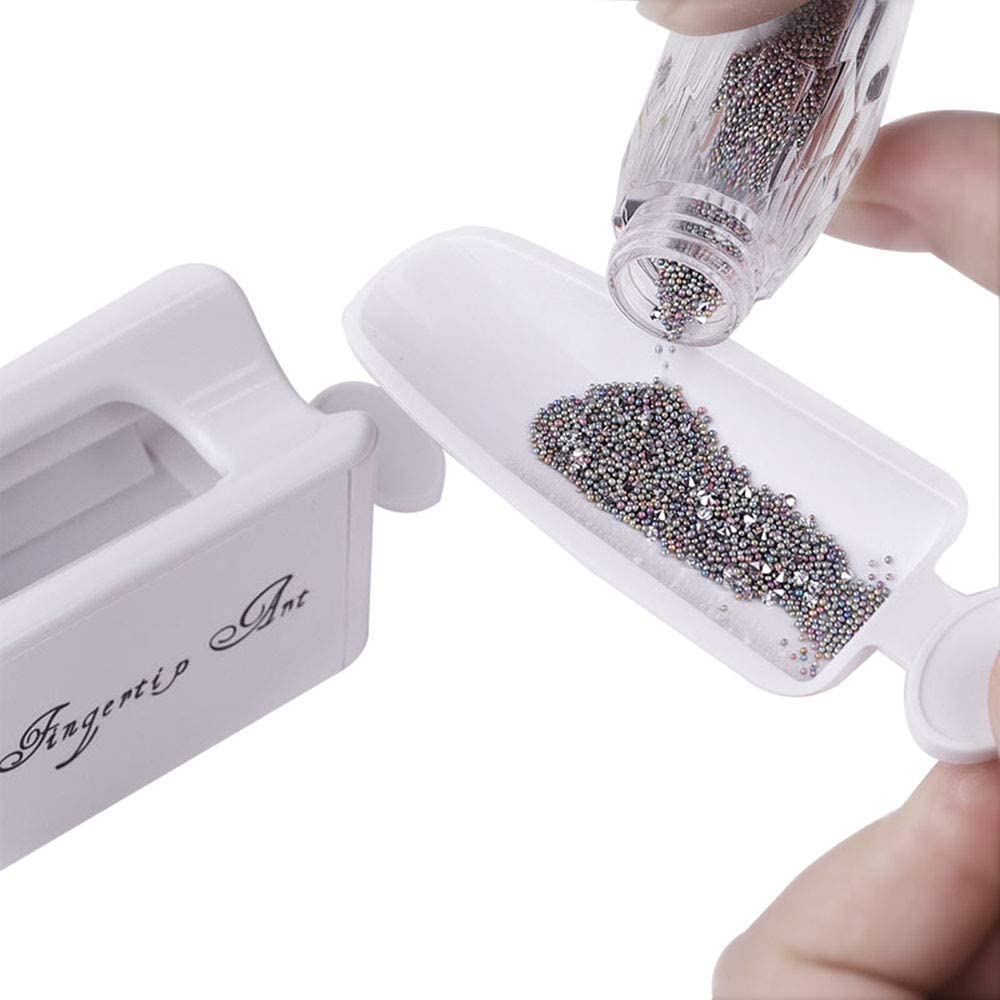 Rosa Nagelpulver-Organizer 2-in-1 Mit Trichter – Dipping Powder Recycling Box Für Maniküre