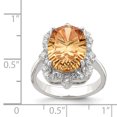 thumbnail image 2 of 925 Sterling Silver Champagne and Clear Color Cubic Zirconia Ring, 2 of 2