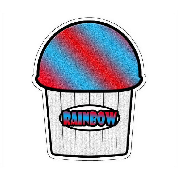 RAINBOW FLAVOR Italian Ice Decal shaved ice swirl cart