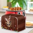 thumbnail image 3 of Suhoaziia 4 Slice Toaster Cover White Case Protector Toaster Covers Washable Easter Rabbit Kitchen Appliance Cover Kitchen Appliance Oil-Proof Anti-Fingerprint Protector Cover, 3 of 6