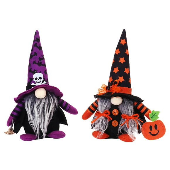 KAKOWELY 2 piezas de adorno de muñeca de gnomo de Halloween para festival, decoración de escena de fiesta de muñeca de gnomo