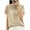 Khaki, variant on QUNYINEY Short Sleeve Tops for Women Solid Pullover Crew Neck Casual Shirts Loose Ribbed Knit Shirts for Women Trendy