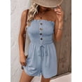 thumbnail image 4 of Combinaison Courte Imprimée Sans Bretelles pour Femmes, Tenue de Plage une Pièce Bleue TG, 4 of 8