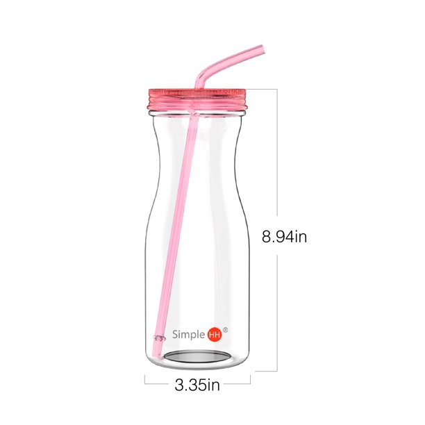 Water Bottle With Straw Made by Simple HH33oz BPA Free Tritan Cold