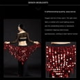 thumbnail image 3 of Triangle Sequins Tassel Hip Belt Waist Chain for Belly Dance Latin Dance, Indian Bollywood Dance Paillette Skirts Wrap Mermaid Hip Scarf, 3 of 4