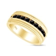 thumbnail image 2 of AFFY 1 Carat Round Cut Enhanced Black Diamond Men's Engagement Ring In 14K Yellow Gold Over Sterling Silver Ring Size-14, 2 of 3