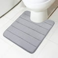 thumbnail image 3 of Tripumer U-Shape Memory Foam Toilet Rug Contour Bathroom Rug 20 x 24 inch Absorbent Mat Floor Carpet Bathroom Rugs Mat for Toilet Base Gray, 3 of 7