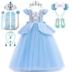 thumbnail image 2 of Vestido largo de princesa Cenicienta con lentejuelas para niña, traje elegante con lazo para fiesta de cumpleaños de Elsa, Halloween Fivean unisex, 2 of 2