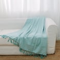 thumbnail image 1 of Turquoise Chevron Pattern With Fringe Throw, 1 of 1