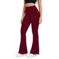 thumbnail image 5 of Yoga Pants with Pockets for Women High Waisted Tummy Control Stretchy Flare Leggings Breathable Bootcut Workout Pants, 5 of 6