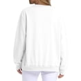thumbnail image 5 of Trgacdwlo Womens Crewneck Sweatshirt Long Sleeve Pullover Shirts Solid Color Fall Winter Warm Fleece Sweatshirt for Women White S, 5 of 7